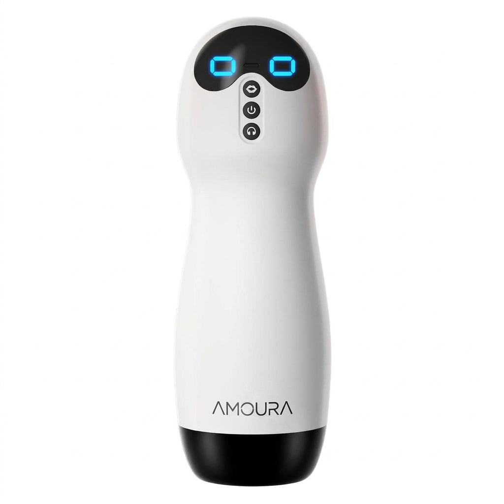 Amoura Male Masturbator Cup, Stroker, Vibrating & Frequency Conversion, TPE, Realistic Texture