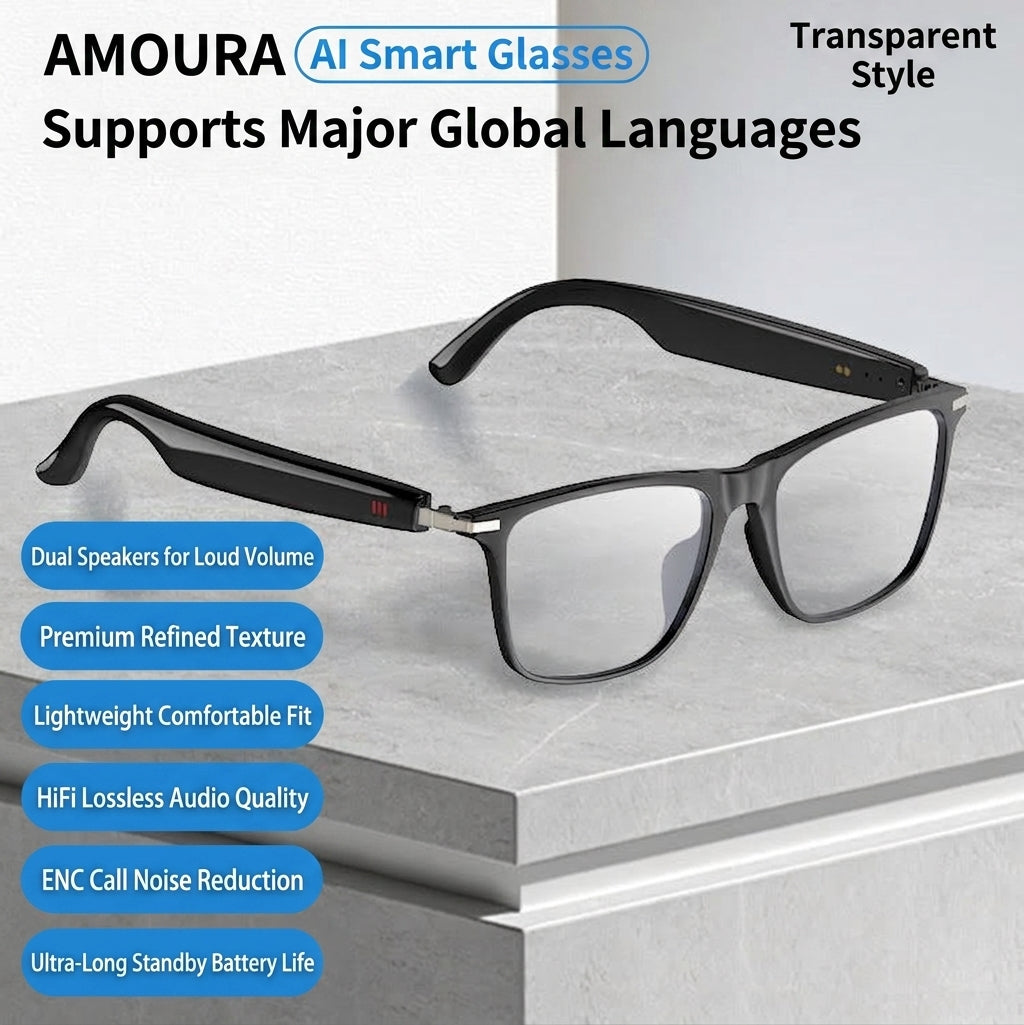 2026 New Cross-Border Hot-Selling Ai Translation Smart Glasses with Call Function, Photochromic Lenses, Bluetooth Wireless Music Glasses