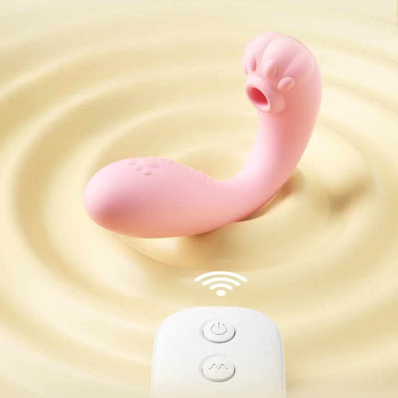 Amoura Cat Vibrator, Clitoral Stimulator, Vibrating & Suction, Women's, App-Controlled, Silicone, Waterproof – app-controlled vibrator