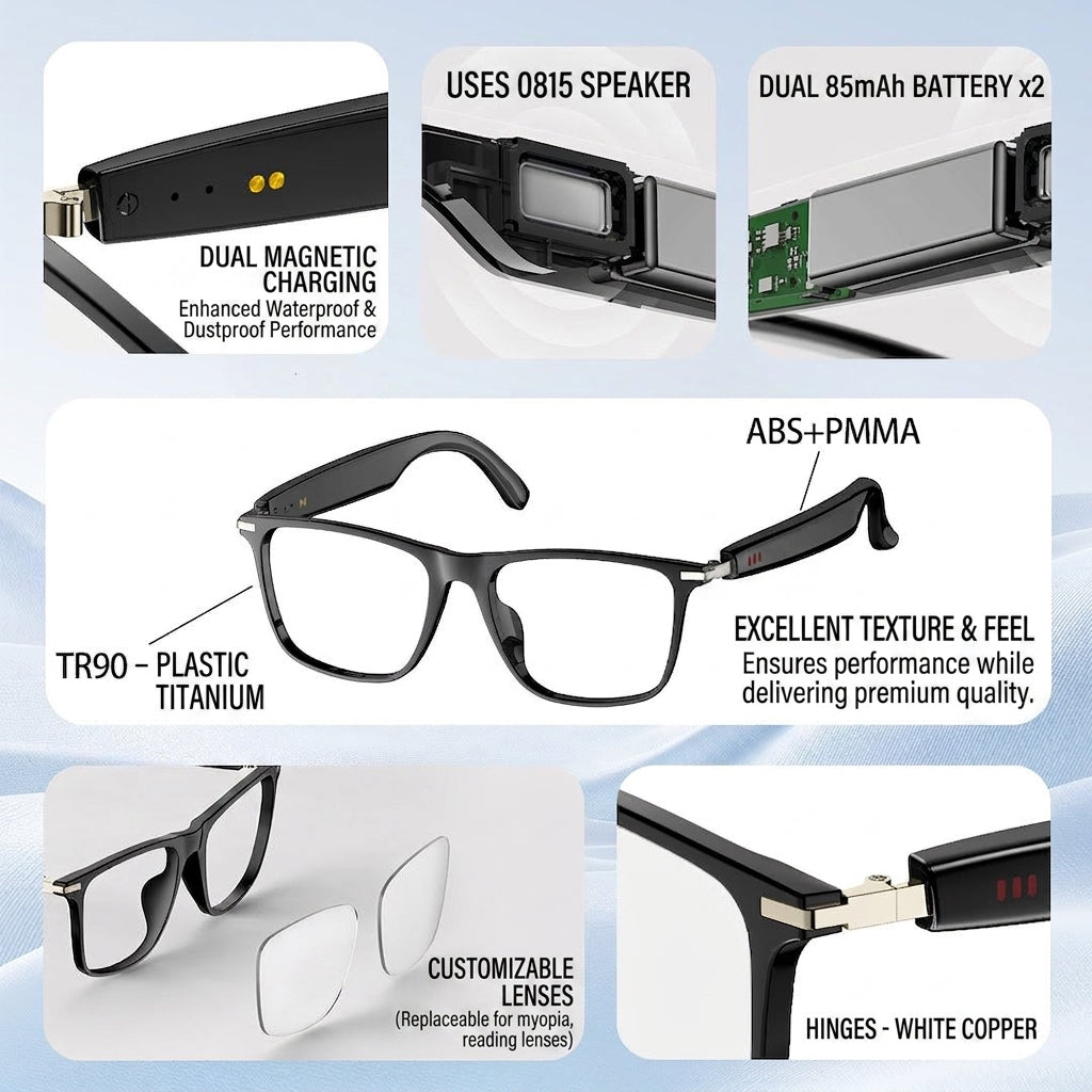 2026 New Cross-Border Hot-Selling Ai Translation Smart Glasses with Call Function, Photochromic Lenses, Bluetooth Wireless Music Glasses