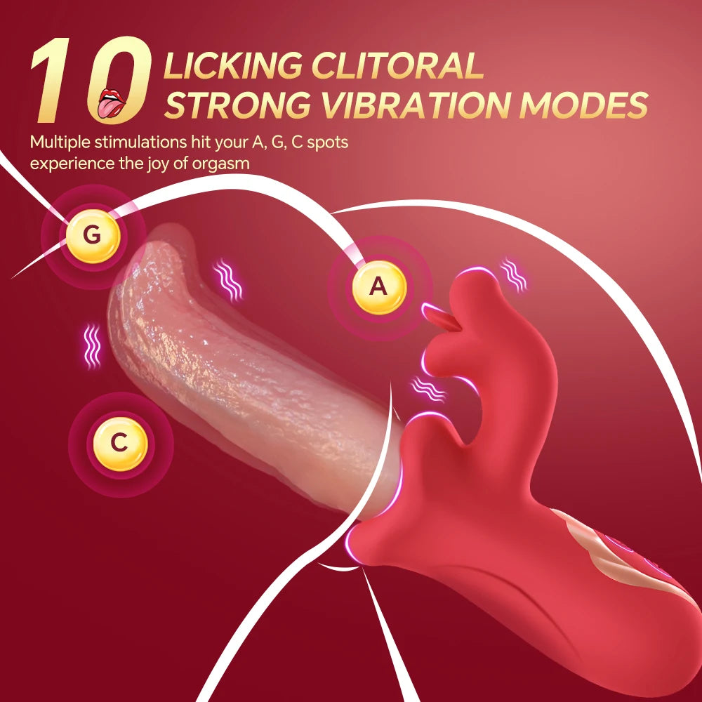 Amoura Clitoral & G-Spot Vibrator, Tongue-Licking, Women's, Dual Stimulation, Silicone, Waterproof – <item>clitoral vibrator</item>
<item>G-spot vibrator</item>
<item>tongue-licking massager</item>
<item>dual stimulation wand</item>
<item>intimate wand vibrator</item>