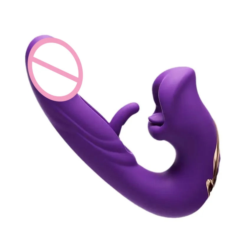 Amoura Clitoral & G-Spot Vibrator, Personal Massager, 3-in-1 Vibrating & Tongue, Women's, Silicone, IPX7 Waterproof – 3-in-1 vibrator