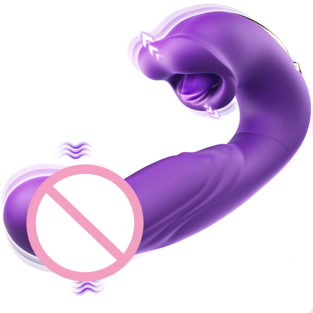 Amoura Clitoral & G-Spot Vibrator, Personal Massager, 3-in-1 Vibrating & Tongue, Women's, Silicone, IPX7 Waterproof – personal massager