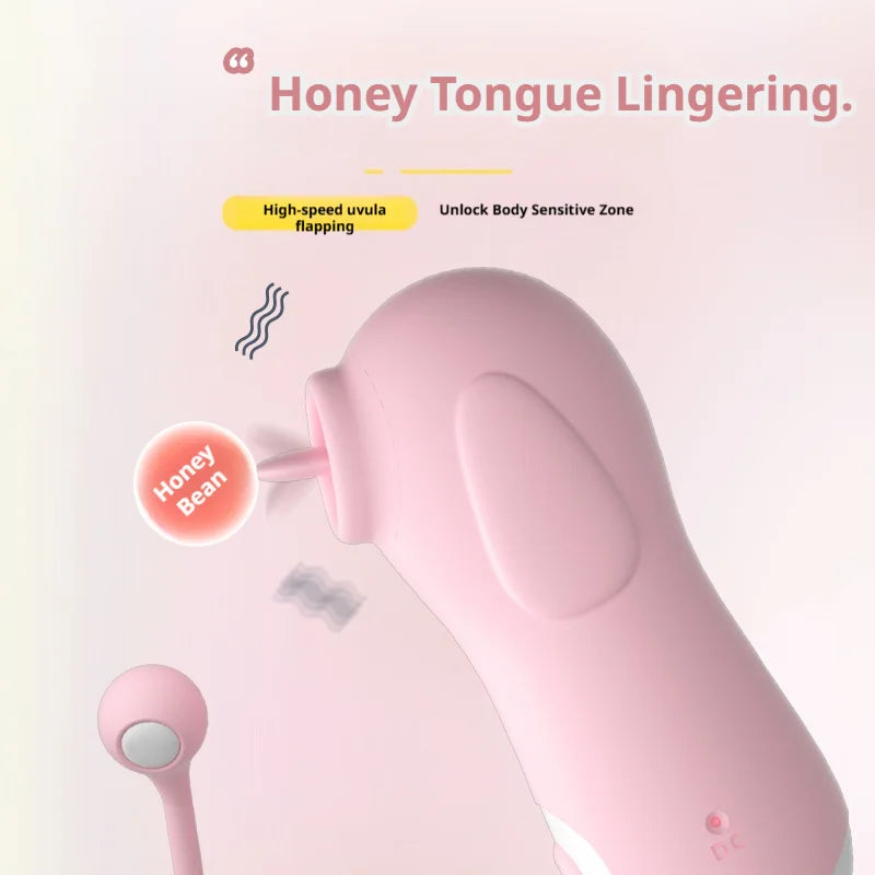 Amoura Clitoral Licking Vibrator, Tongue Toy, 10-Mode, Women's – oral sex toy