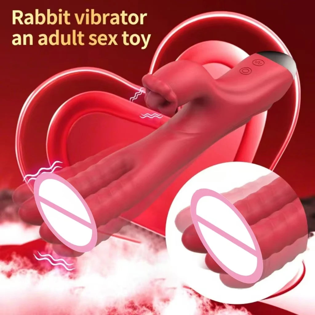 Amoura Clitoral & Vaginal Vibrator, Tongue-Licking Suction, Women's, Silicone, Waterproof IPX6 – vaginal vibrator
