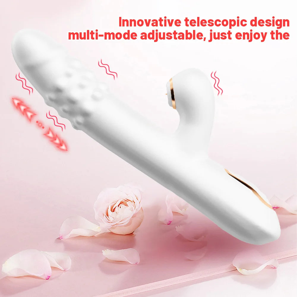 Amoura Clitoral Vibrator with Suction, Personal Massager, Vibrating & Thrusting, Women's, Silicone, Waterproof IPX6 – suction vibrator