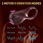 Amoura Penis Cock Ring Vibrator, Delay Ejaculation, 9 Frequencies, Men's, Silicone & ABS, IPX6 Waterproof – couples vibrator