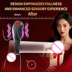 Amoura Penis Cock Ring Vibrator, Delay Ejaculation, 9 Frequencies, Men's, Silicone & ABS, IPX6 Waterproof – male vibrator