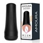 Amoura Male Masturbator Stroker, Adult Toy, Manual, TPE, Black