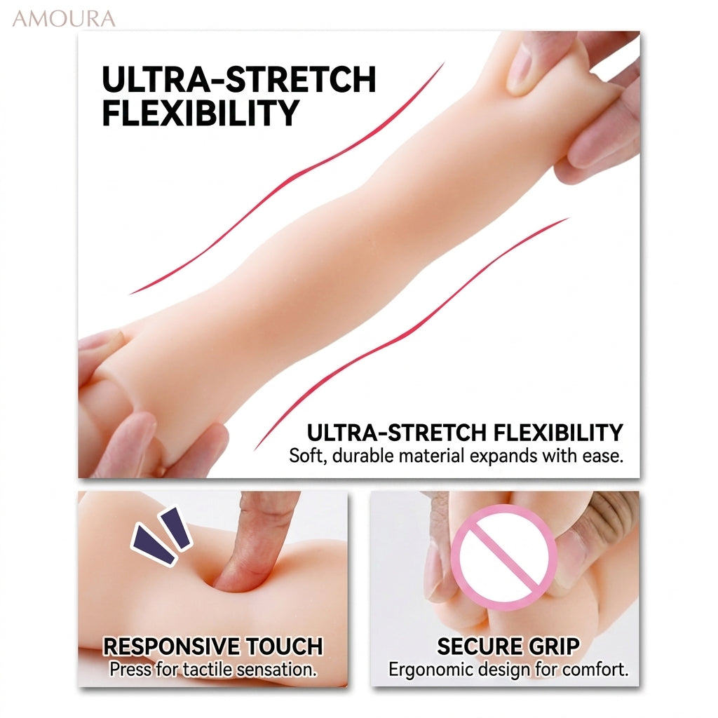Amoura Men's Stroker Masturbator, Vaginal Simulator, TPE Material