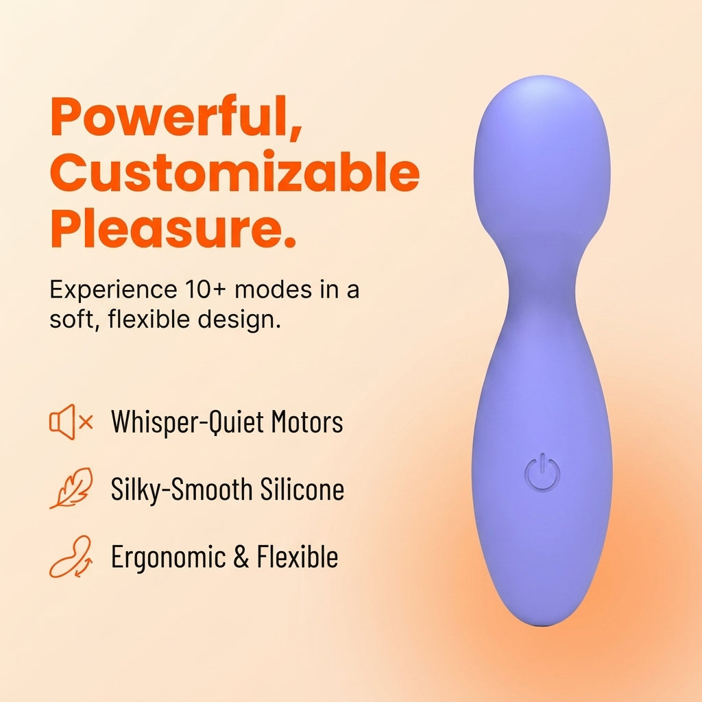 Wholesale Cordless Electric Full Body Massager Silicone Wand Vibrators; Personal Sex Toy Rechargeable External Wand Massager