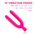 Amoura Double-Headed Dildo Vibrator, Lesbian, Dual Vibration, Silicone, Waterproof – silicone vibrator