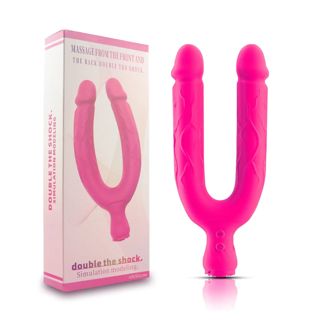 Amoura Double-Headed Dildo Vibrator, Lesbian, Dual Vibration, Silicone, Waterproof – double-headed dildo vibrator