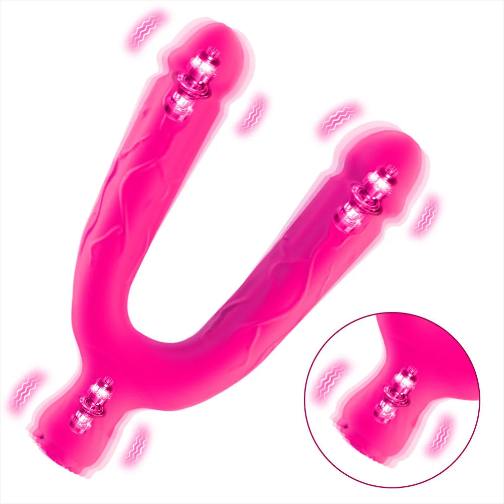 Amoura Double-Headed Dildo Vibrator, Lesbian, Dual Vibration, Silicone, Waterproof – dual stimulation vibrator