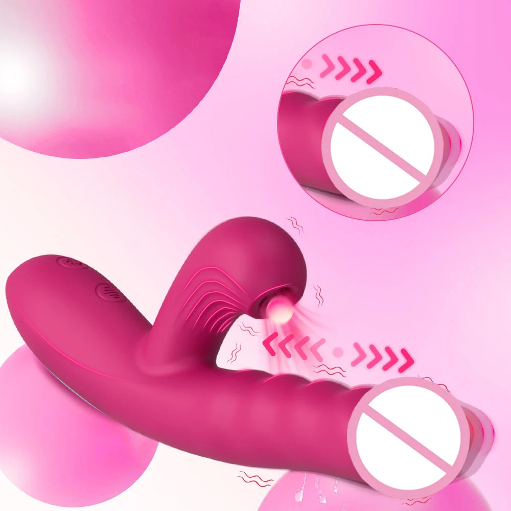 Amoura Clitoral & G-Spot Vibrator, Sucking & Telescoping, Women's, Silicone, Waterproof – dual function vibrator