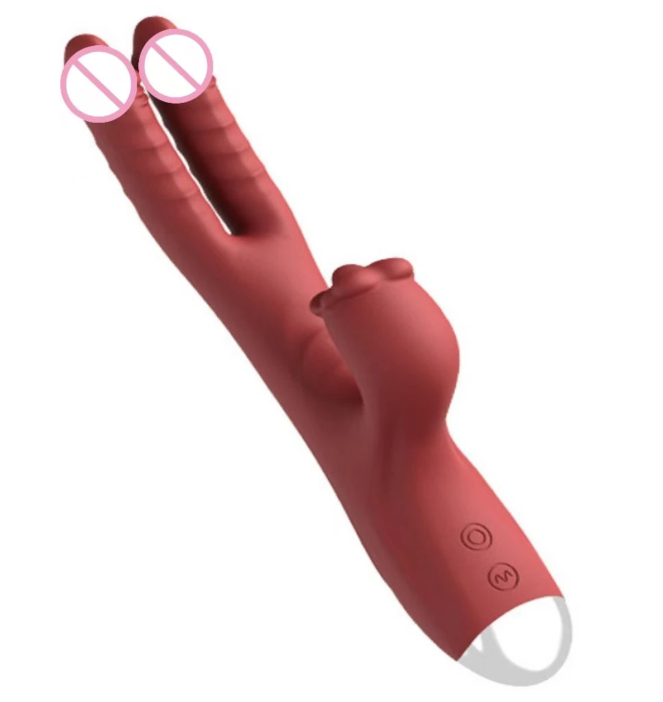Amoura Clitoral & Vaginal Vibrator, Tongue-Licking Suction, Women's, Silicone, Waterproof IPX6 – dual-head tongue-licking vibrator