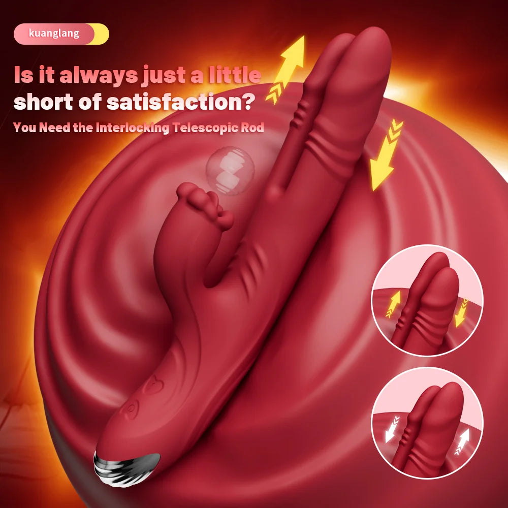 Amoura Clitoral & Vaginal & G-Spot Dual-Head Wand Vibrator, Thrusting & Tongue-Licking, Women's, Silicone, Waterproof – G-spot vibrator