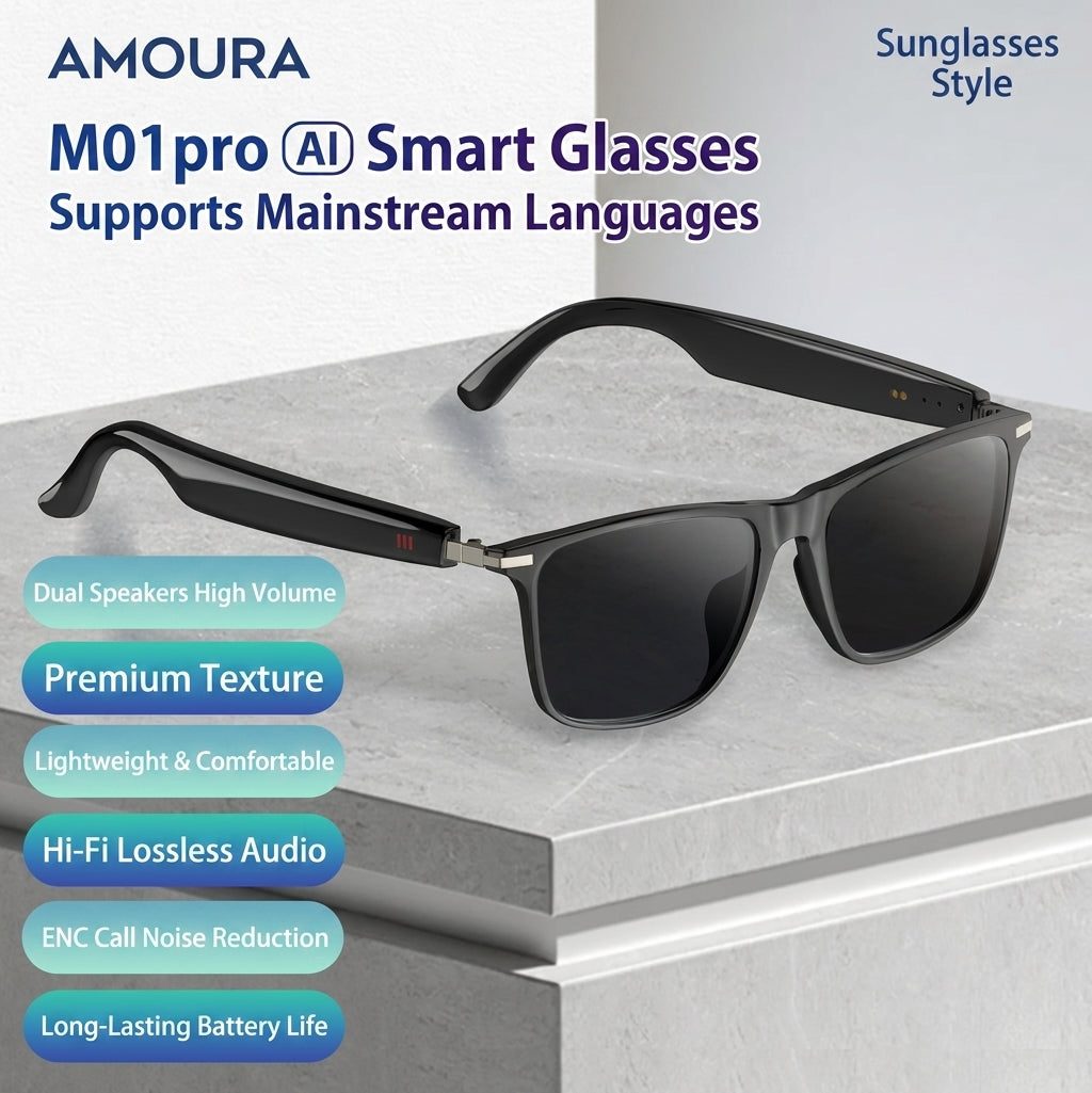 2026 New Cross-Border Hot-Selling Ai Translation Smart Glasses with Call Function, Photochromic Lenses, Bluetooth Wireless Music Glasses