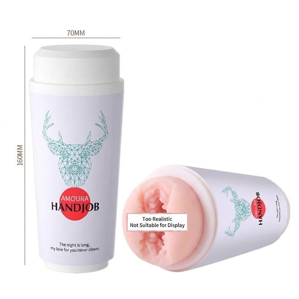 Amoura Male Stroker Cup, Manual Masturbator, Silicone & ABS