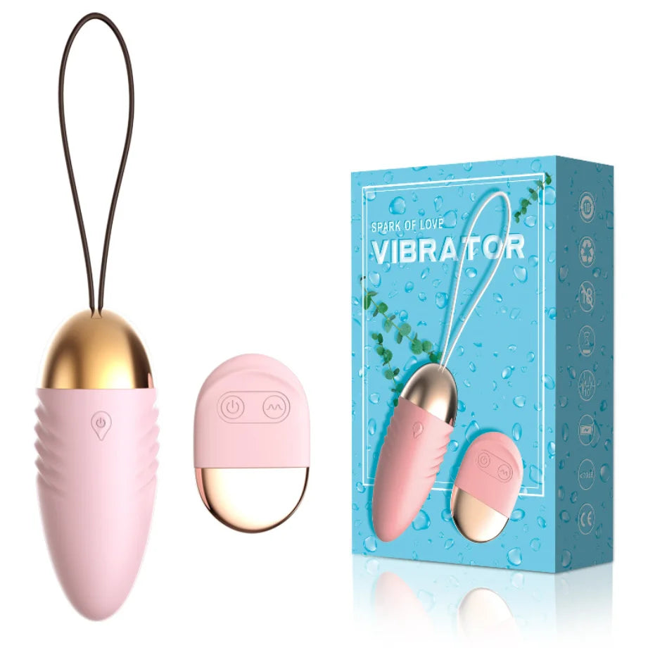 Amoura Vibrating (implicit in 'Vibrator'); 10-stage feature noted in body, Clitoral Egg Vibrator, Remote Control, Women's, Silicone – egg vibrator