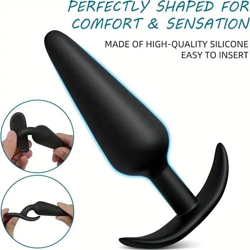 Amoura Anal Plug 3-Piece Set, Anchor Shape, Medical-Grade Silicone, Waterproof – medical-grade silicone butt plug