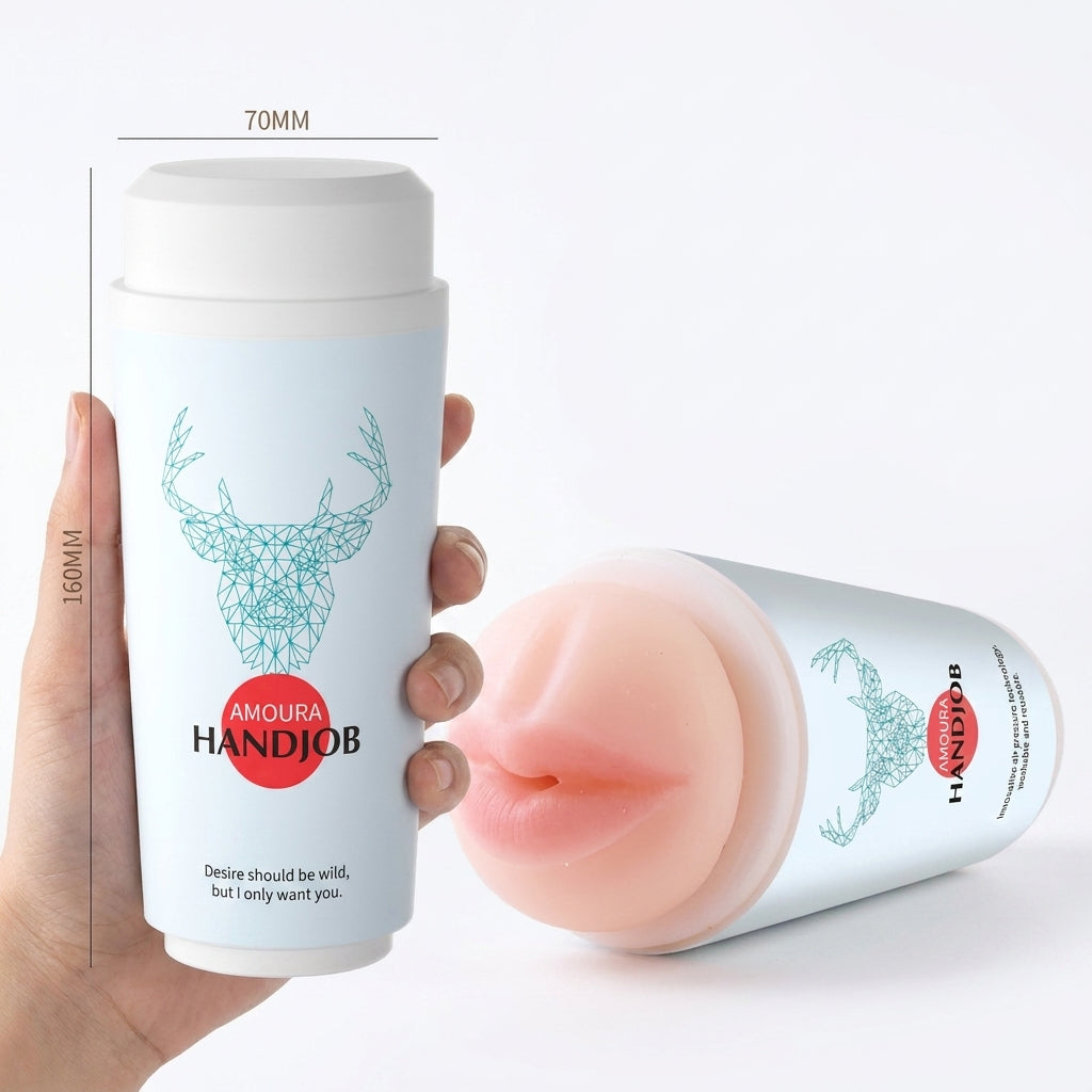 Amoura Male Stroker Cup, Manual Masturbator, Silicone & ABS