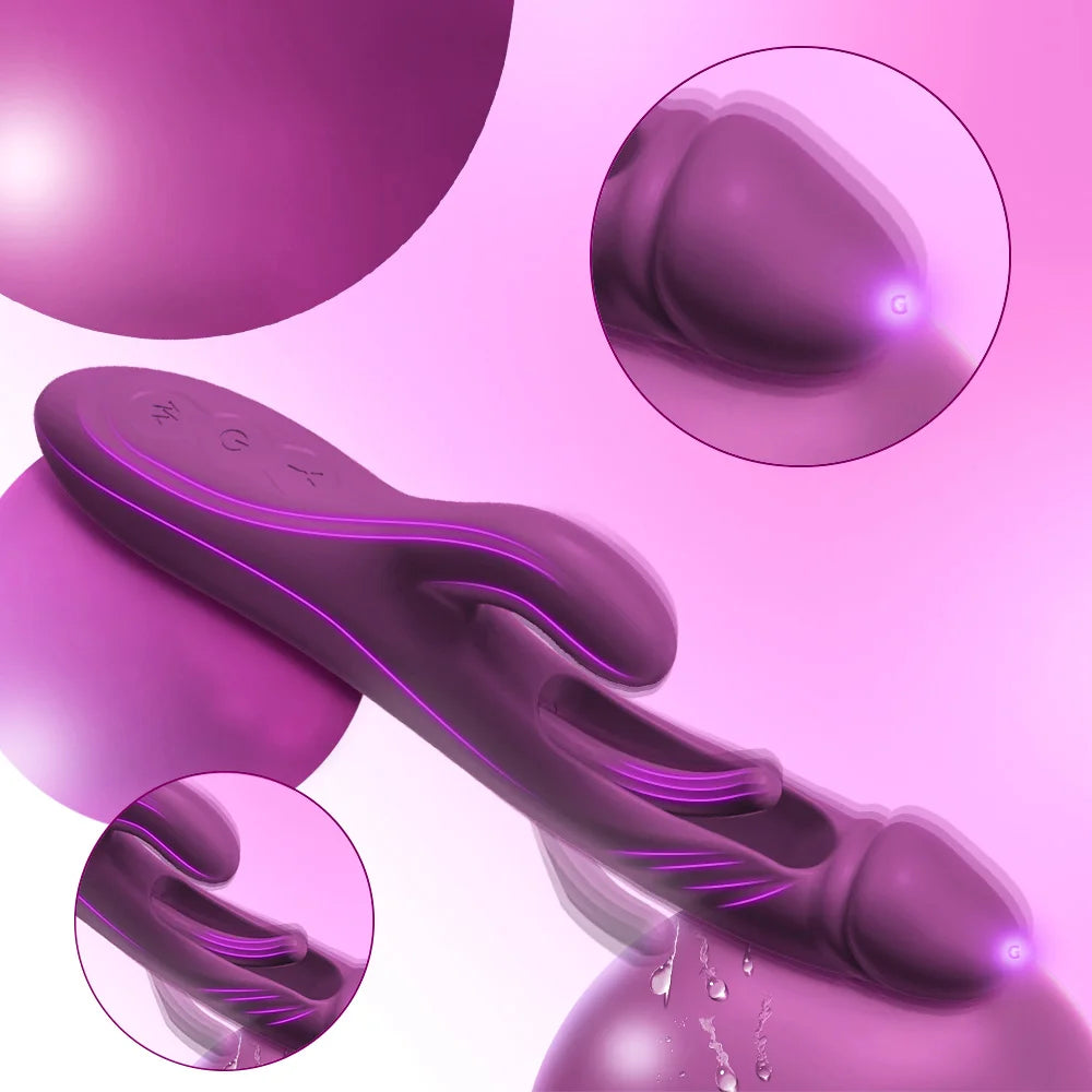 Amoura Rabbit Clitoral Vibrator, Personal Massager, Vibrating & Flapping, Women's, Food Grade Silicone, Waterproof – flapping vibrator