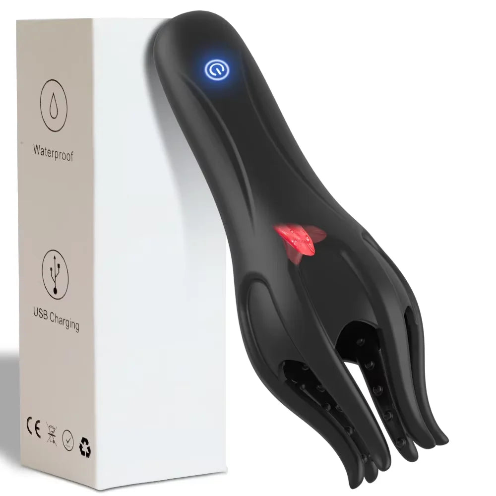 Amoura Glans Vibrating Tongue Licking Masturbator, Men's, 10-Mode Vibrating & Licking, TPE, Waterproof – glans vibrator