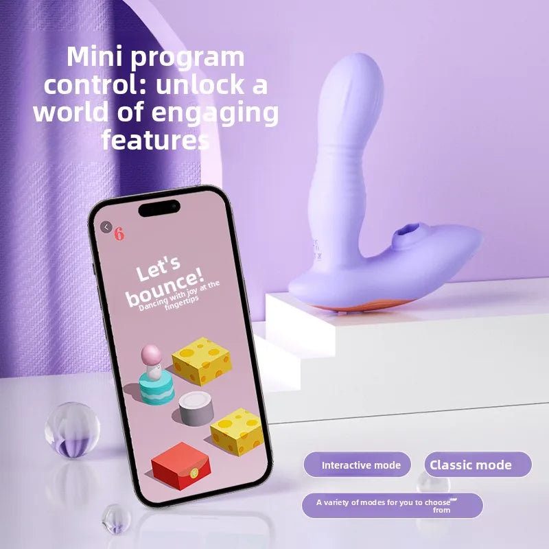 Amoura G-Spot & Clitoral Wearable Vibrator, Thrusting & Suction, Women's, App-Controlled, Medical-Grade Silicone, IPX7 Waterproof – hands-free vibrator