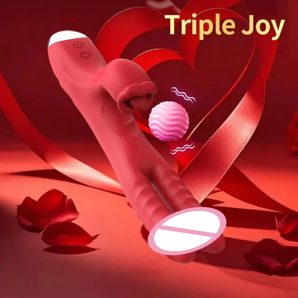 Amoura Clitoral & Vaginal Vibrator, Tongue-Licking Suction, Women's, Silicone, Waterproof IPX6 – suction vibrator