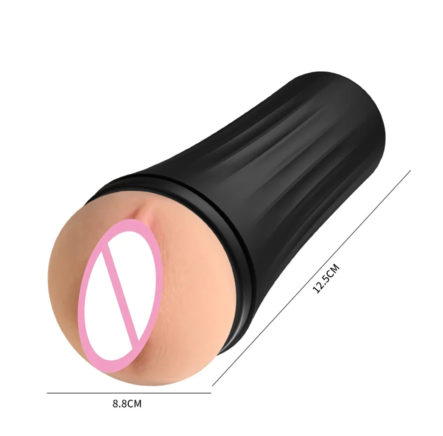 Amoura Male Masturbator Stroker, Adult Toy, Manual, TPE, Black – airplane cup