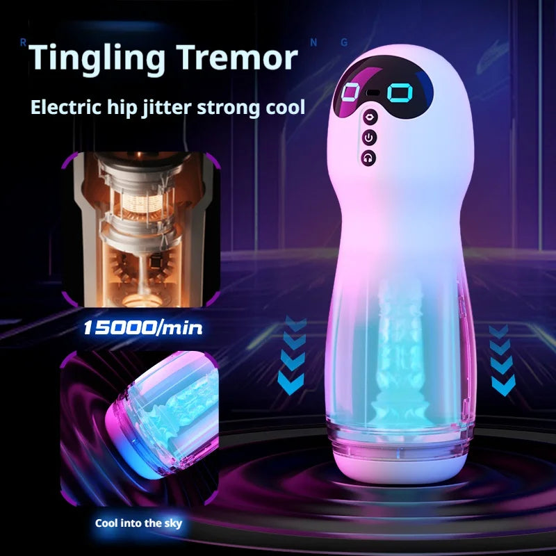 Amoura Male Stroker, Suction & Vibrating Masturbator Cup, TPRE – male stroker