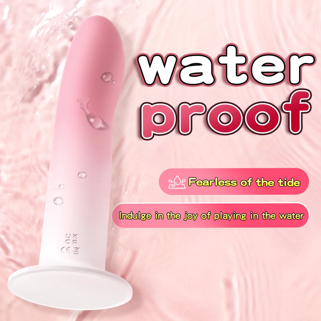 Amoura Vaginal & Clitoral Dildo, Manual Stimulator, Liquid Silicone, Pink – waterproof toy