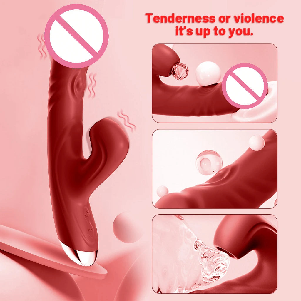 Amoura Clitoral & G-Spot Vibrator, 3-in-1 Suction & Patting, Women's, Medical-Grade Silicone, Waterproof – women's personal massager