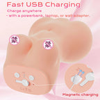 Amoura Men's Masturbator, Dual-Cavity Stroker, Vibrating & Suction, Manual – vibrating suction toy