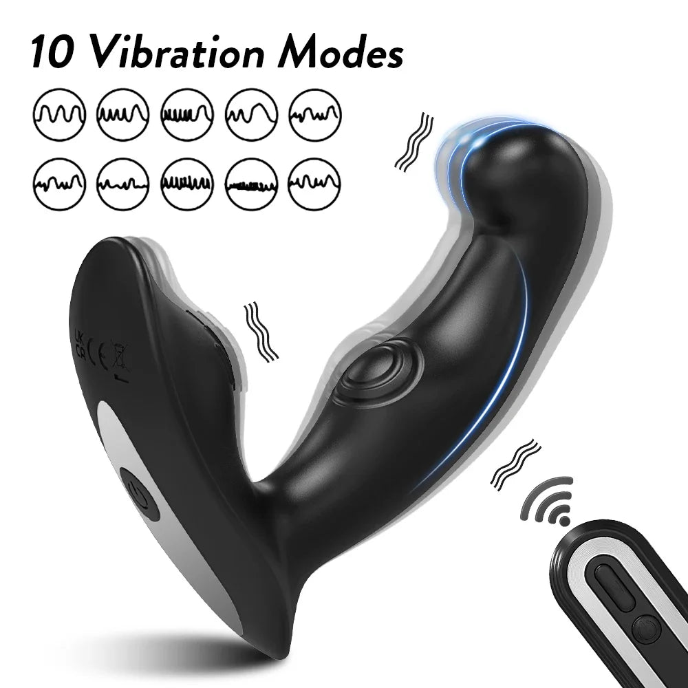 Amoura Anal & Prostate Vibrator, Dual Motor, 10 Modes, Remote Control, Medical-Grade Silicone, Waterproof – Waterproof Vibrator