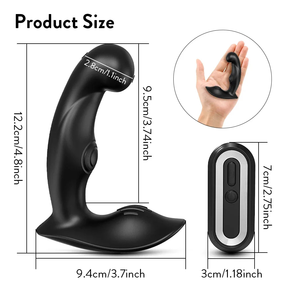Amoura Anal & Prostate Vibrator, Dual Motor, 10 Modes, Remote Control, Medical-Grade Silicone, Waterproof – 10 mode prostate vibrator