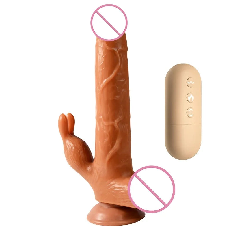 Amoura Clitoral & Vaginal Rabbit Vibrator, Massager, Dual Motor, Heating & Remote Control, TPE – rabbit vibrator