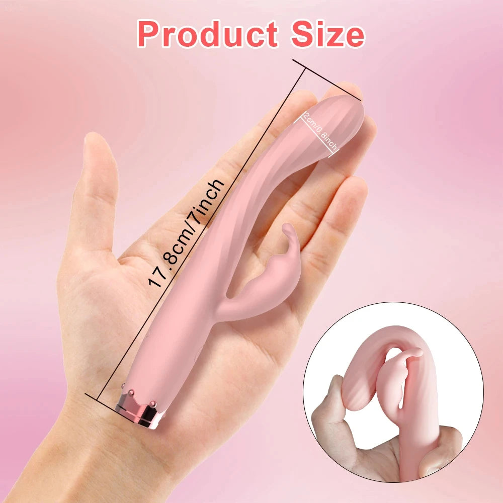 Amoura Nipple, Clitoral & G-Spot Rabbit Vibrator, Personal Massager, 10-Speed Vibrating, Women's, Silicone, Waterproof – women's vibrator