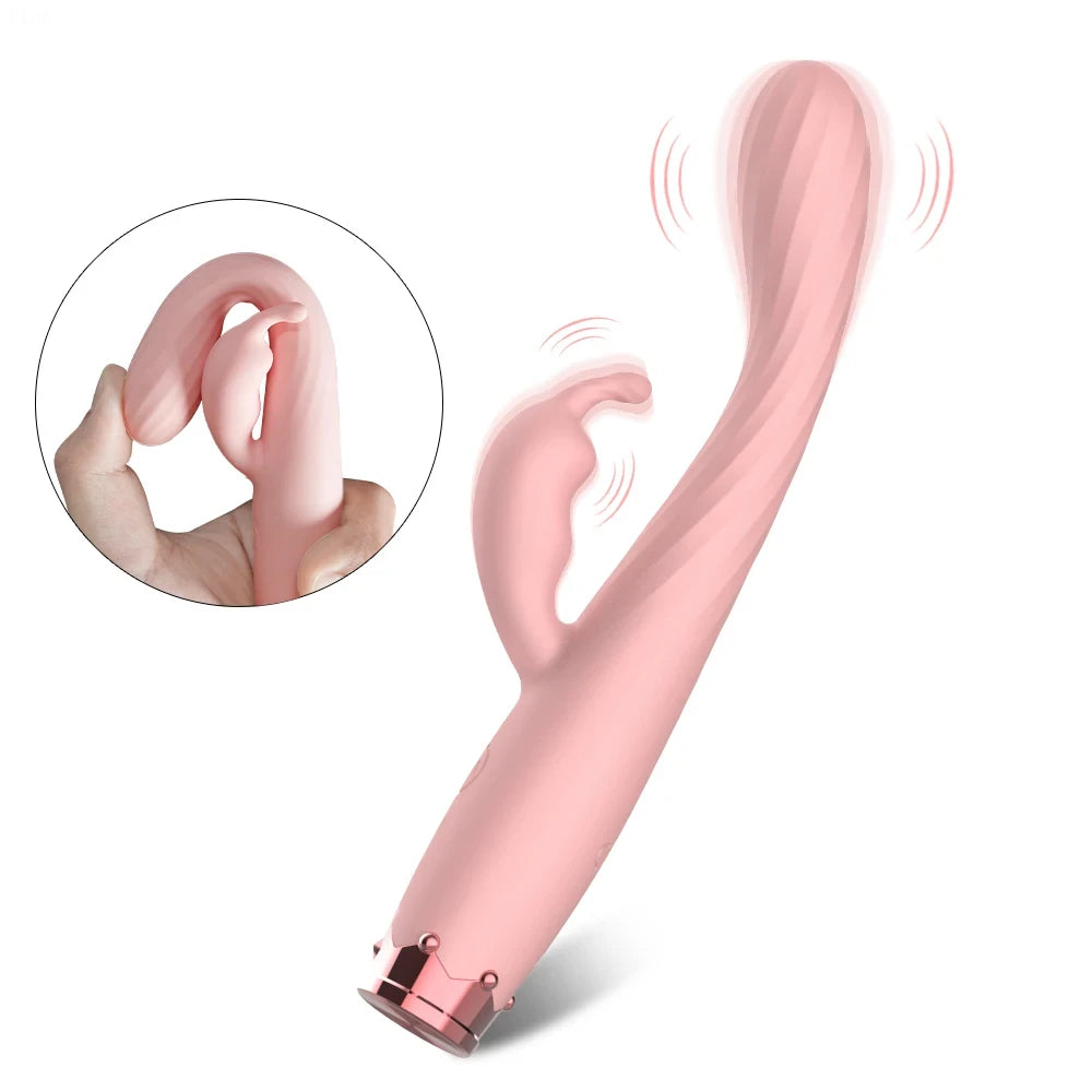 Amoura Nipple, Clitoral & G-Spot Rabbit Vibrator, Personal Massager, 10-Speed Vibrating, Women's, Silicone, Waterproof – g-spot vibrator
