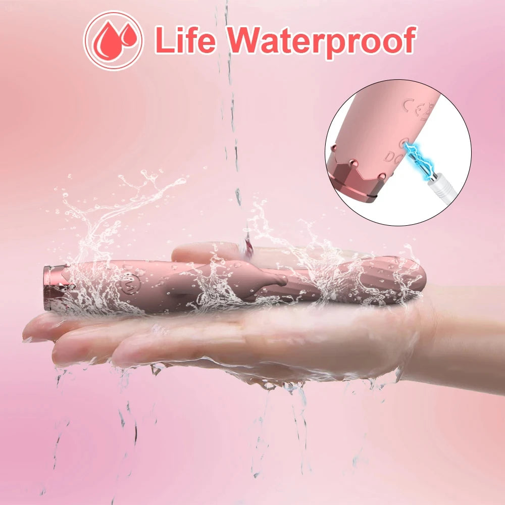 Amoura Nipple, Clitoral & G-Spot Rabbit Vibrator, Personal Massager, 10-Speed Vibrating, Women's, Silicone, Waterproof – personal massager