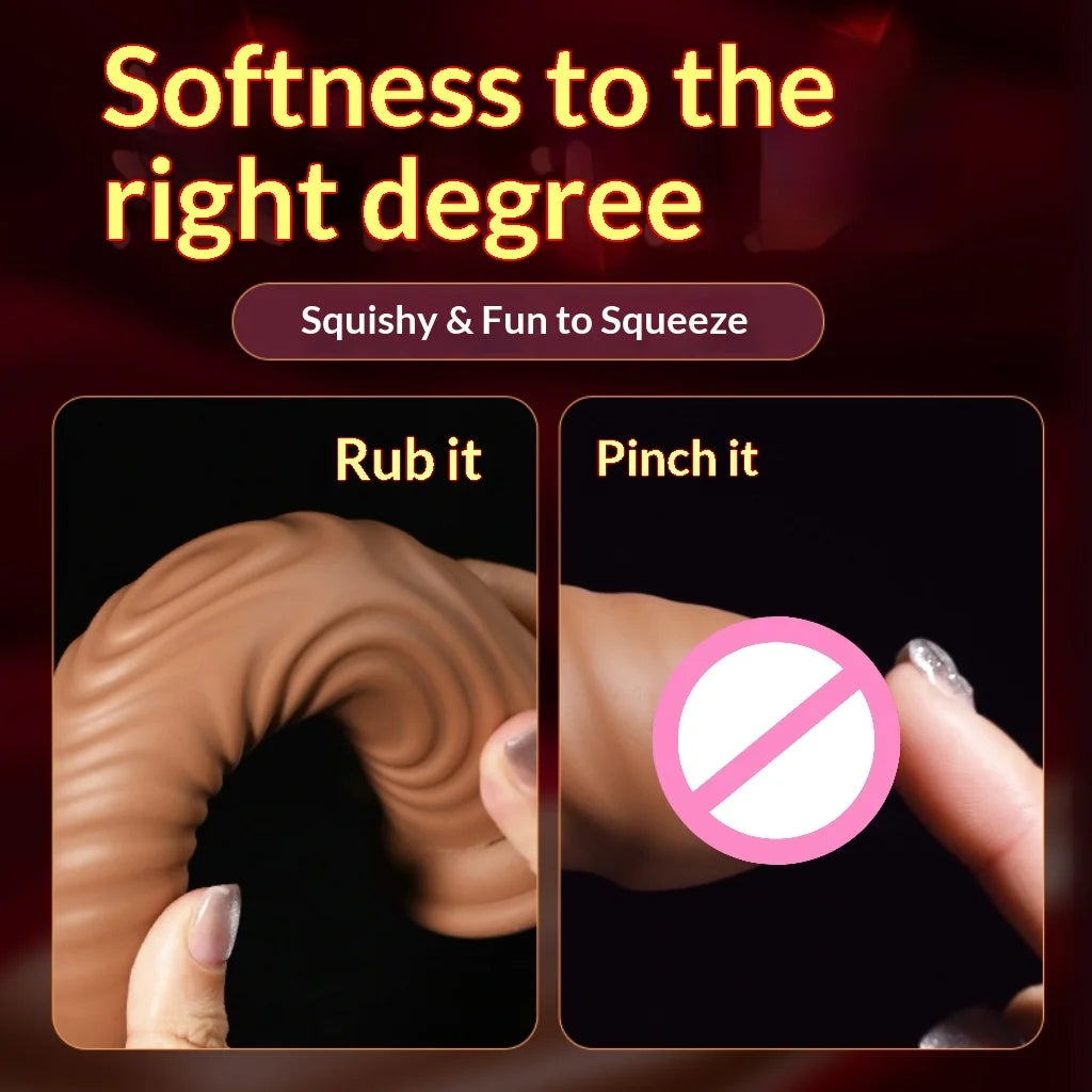 Amoura Realistic Dildo, Flexible Silicone, Vibrating, Women's – Suction Cup Dildo
