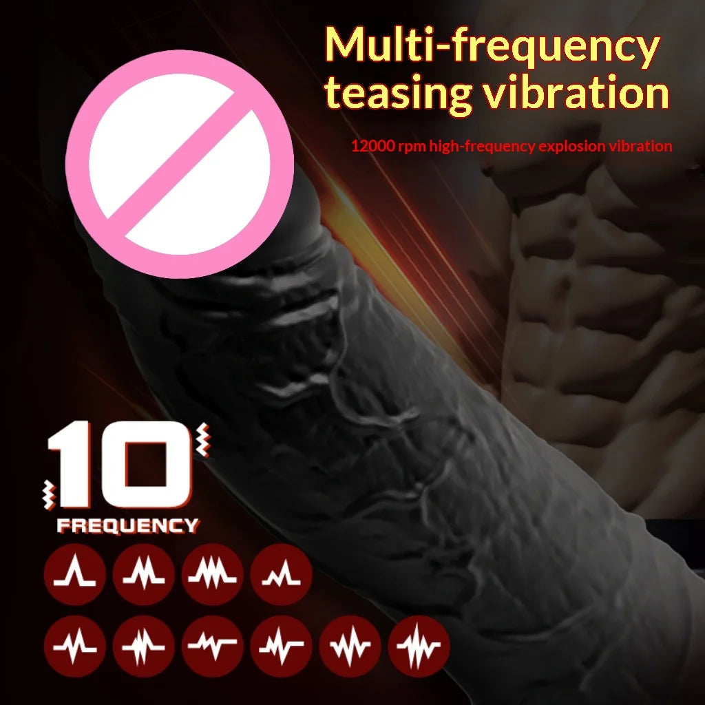 Amoura Realistic Silicone Dildo, 10 Vibration Modes, Waterproof – 10 vibration modes