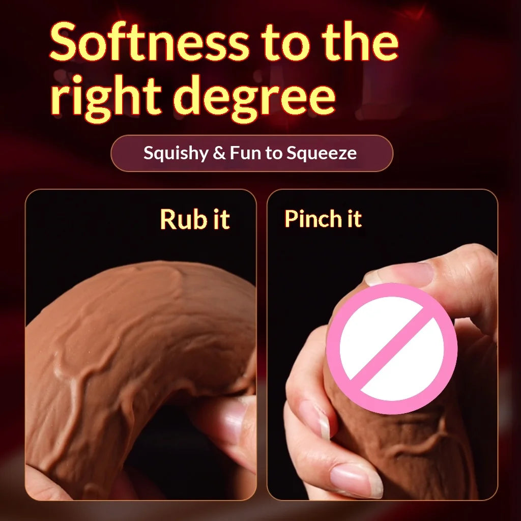 Amoura Realistic Silicone Dildo, 10 Vibration Modes, Waterproof – body-safe dildo