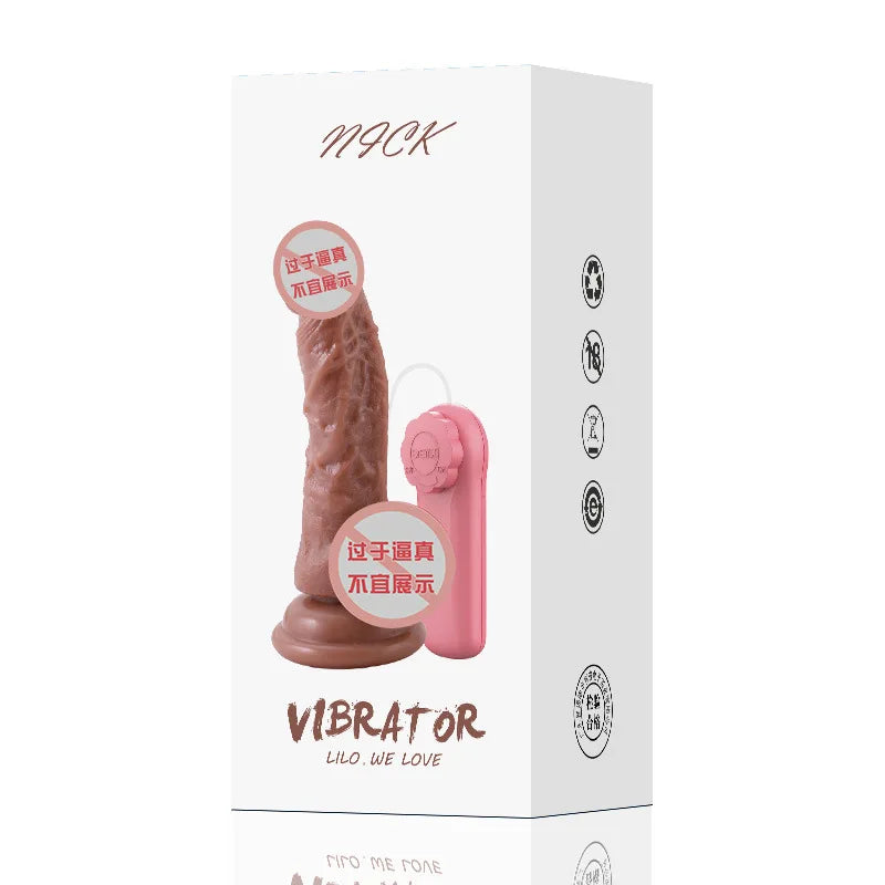 Amoura Realistic Dildo, Vibrating, Women's, Remote Control, TPE, Waterproof – TPE dildo