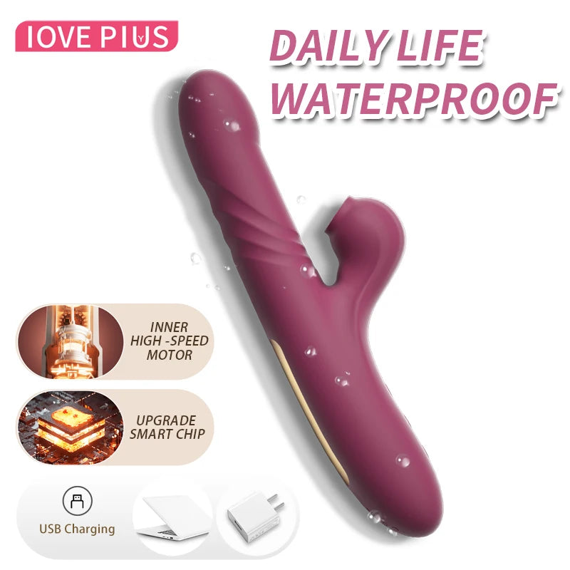 Amoura G-Spot, Clitoral & Anal Vibrator, Suction & Pulsing, Women's, USB Rechargeable, Silicone, Waterproof – Multi-mode vibrator