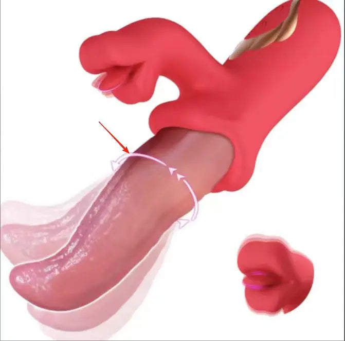 Amoura Clitoral & G-Spot Vibrator, Tongue-Licking, Women's, Dual Stimulation, Silicone, Waterproof – clitoral &amp; G-spot vibrator