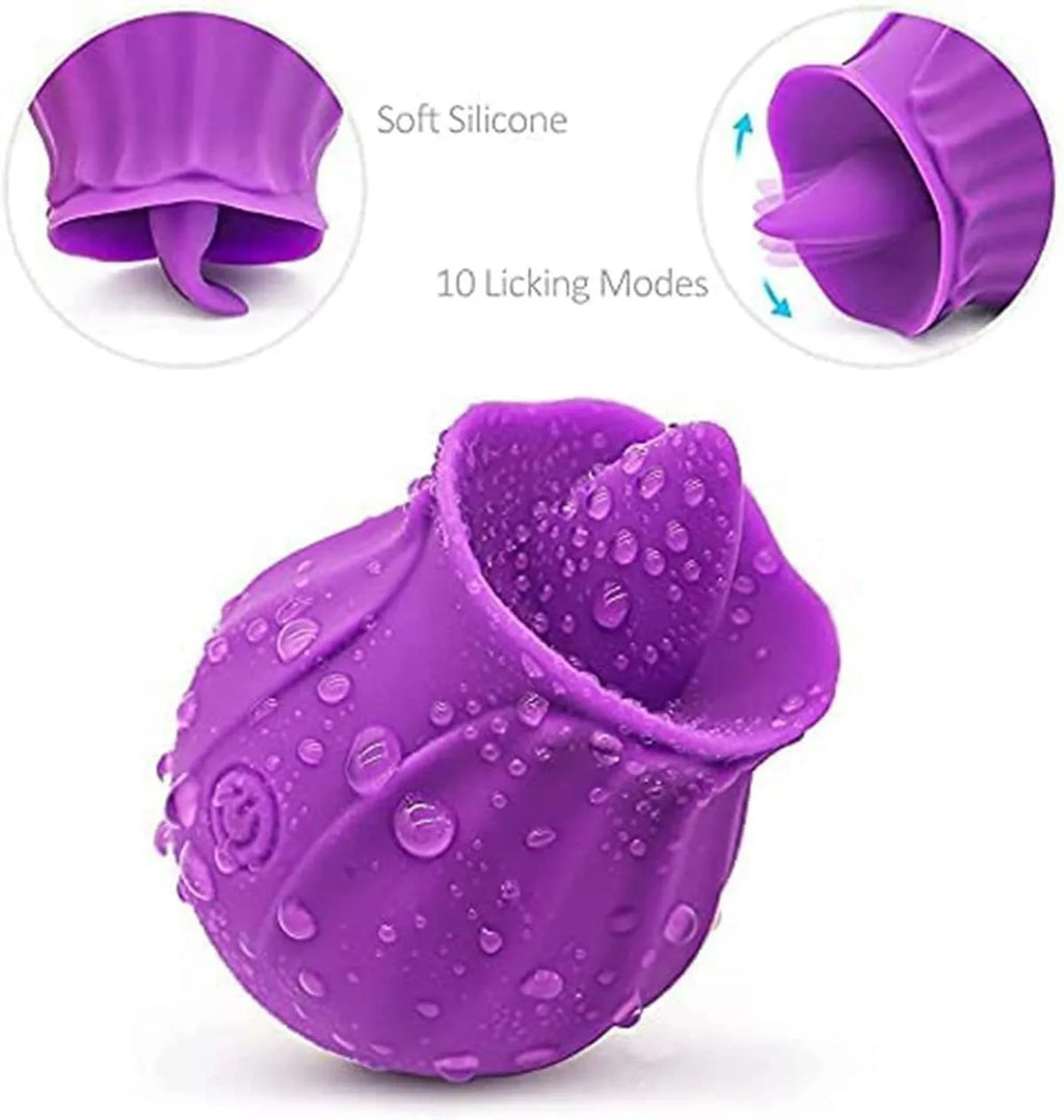 Amoura Rose Clitoral & G-Spot Suction Vibrator, 10-Speed Licking & Vibrating, Women's, Silicone – rose suction vibrator