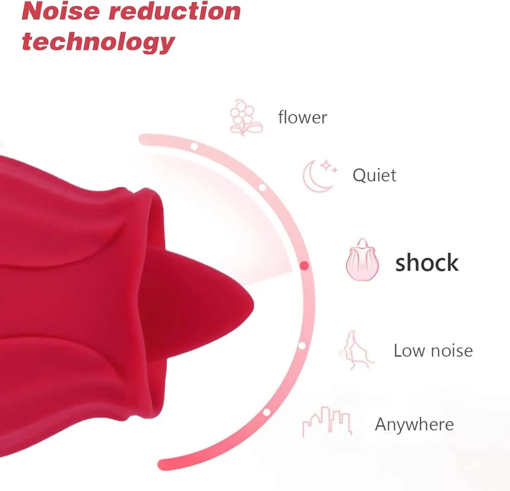 Amoura Rose Clitoral & G-Spot Suction Vibrator, 10-Speed Licking & Vibrating, Women's, Silicone – Rose suction toy