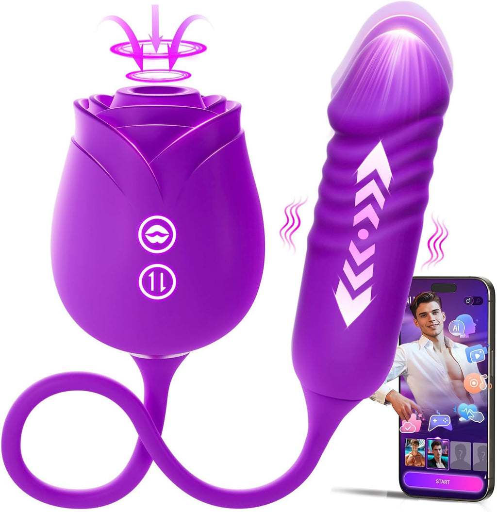 Rose vibrator features and manual control buttons